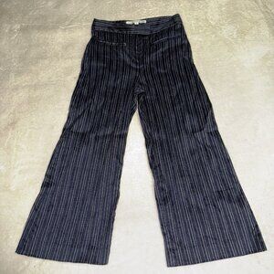 Women’s Veronica Beard Pants Blue Tonelli Pinstriped Cropped Size 2